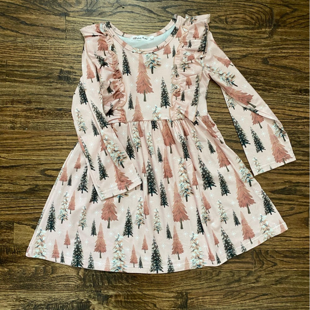 NWOT pink holiday tree dress - size 6